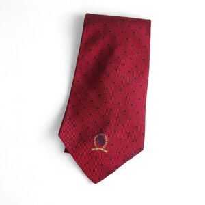Tommy Hilfiger Vintage 90s Made in USA Dotted Neck Tie Red‎ / Navy